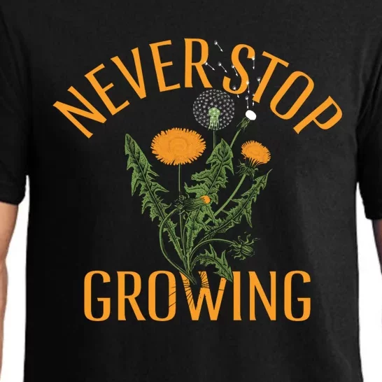 Never Stop Growing Funny Flowers Pajama Set