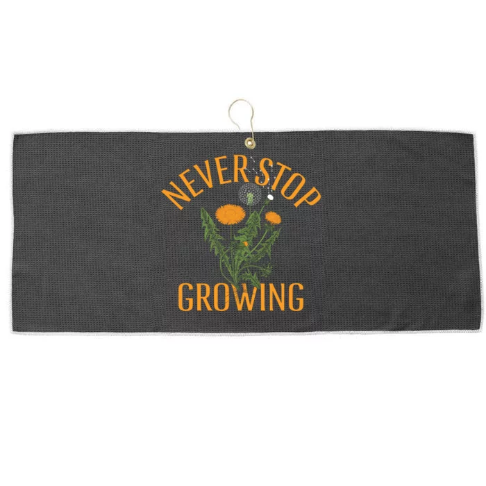 Never Stop Growing Funny Flowers Large Microfiber Waffle Golf Towel