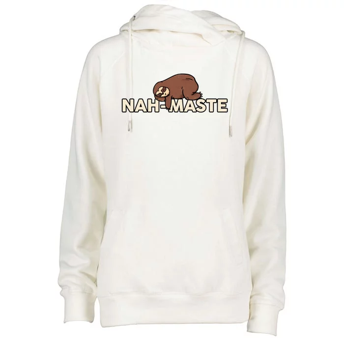 Nahgiftmaste Sloth Gift Magical Nahmaste Meditation Yoga Sloth Pun Gift Womens Funnel Neck Pullover Hood