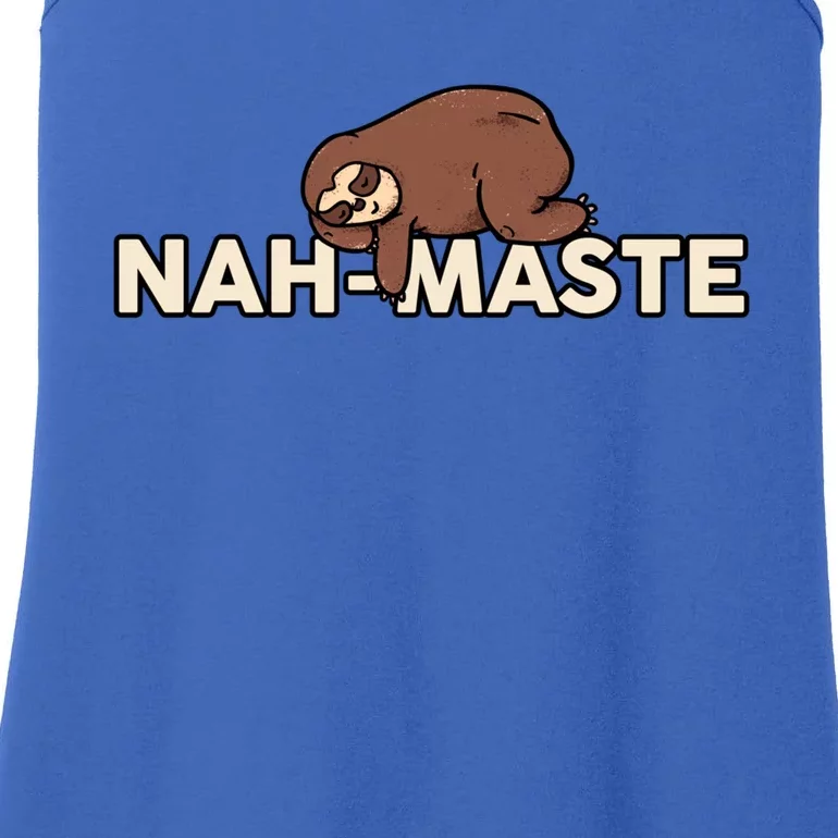 Nahgiftmaste Sloth Gift Magical Nahmaste Meditation Yoga Sloth Pun Gift Ladies Essential Tank