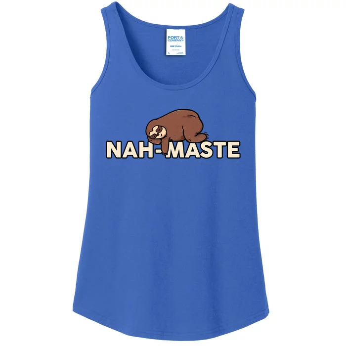 Nahgiftmaste Sloth Gift Magical Nahmaste Meditation Yoga Sloth Pun Gift Ladies Essential Tank