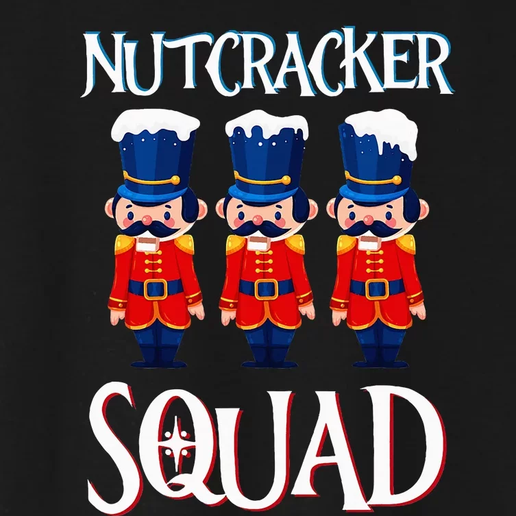 Nutcracker Squad Holiday Nutcracker Ballet Xmas Women's Crop Top Tee