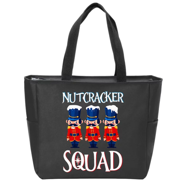 Nutcracker Squad Holiday Nutcracker Ballet Xmas Zip Tote Bag