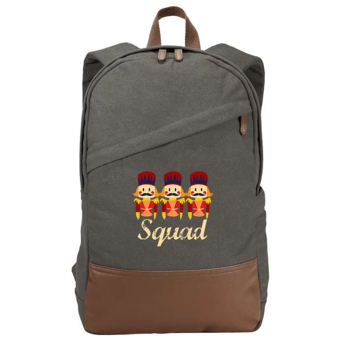 Nutcracker Squad Holiday Ballet Dance Cotton Canvas Backpack