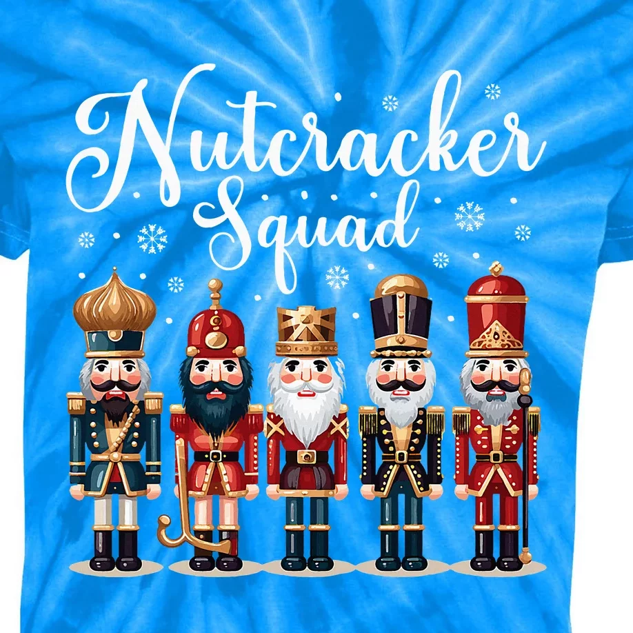 Nutcracker Squad Holiday Christmas Pajama Kids Tie-Dye T-Shirt