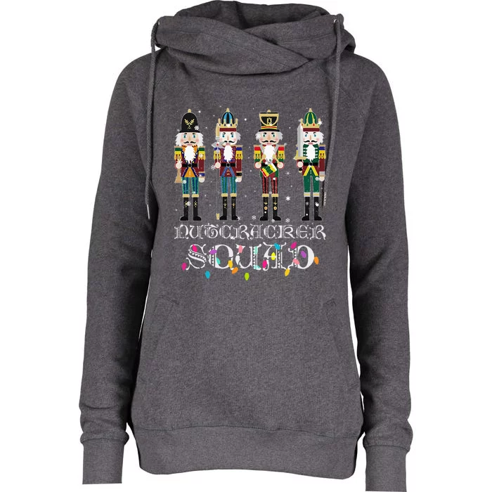 Nutcracker Squad Holiday Ballet Dance Christmas Womens Funnel Neck Pullover Hood