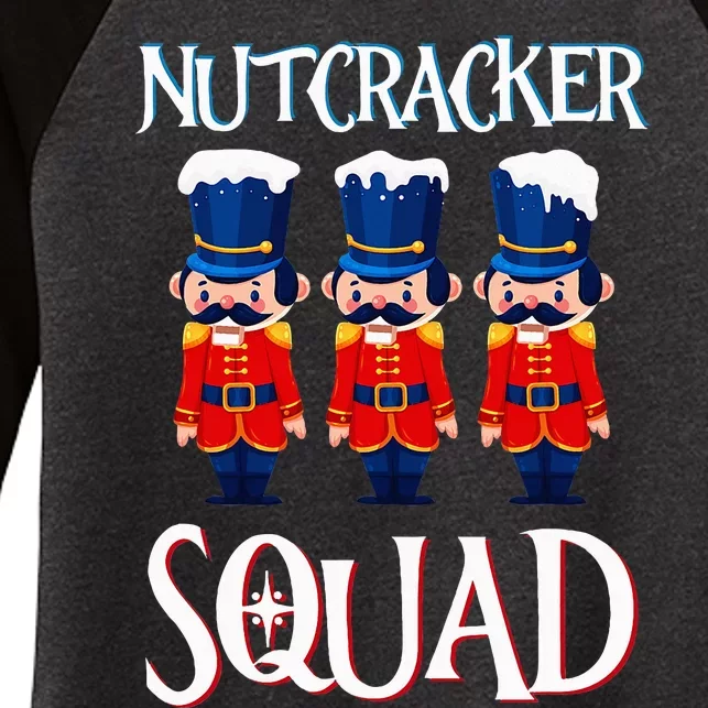 Nutcracker Squad Holiday Nutcracker Ballet Xmas Women's Tri-Blend 3/4-Sleeve Raglan Shirt