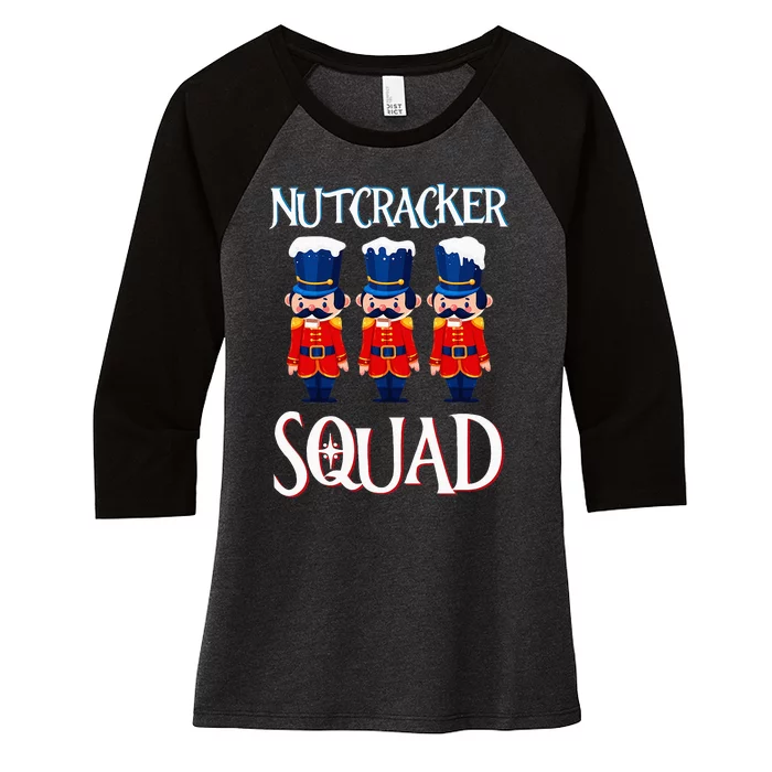 Nutcracker Squad Holiday Nutcracker Ballet Xmas Women's Tri-Blend 3/4-Sleeve Raglan Shirt