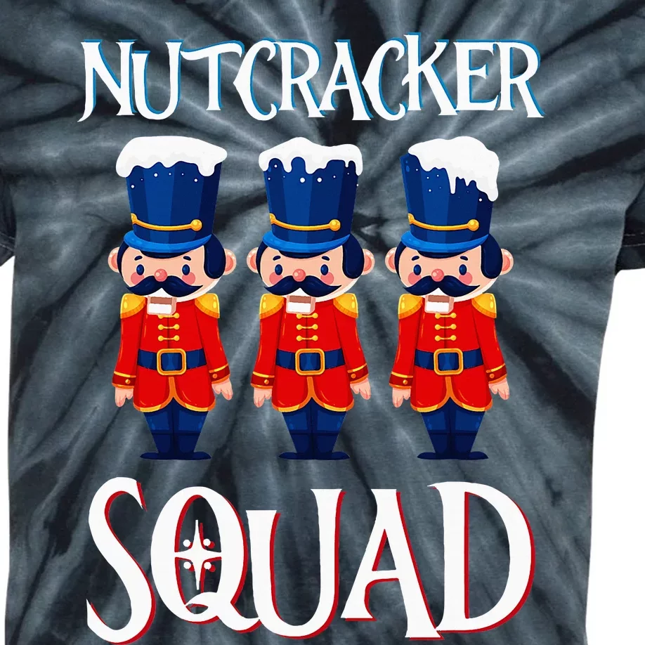 Nutcracker Squad Holiday Nutcracker Ballet Xmas Kids Tie-Dye T-Shirt