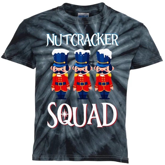 Nutcracker Squad Holiday Nutcracker Ballet Xmas Kids Tie-Dye T-Shirt