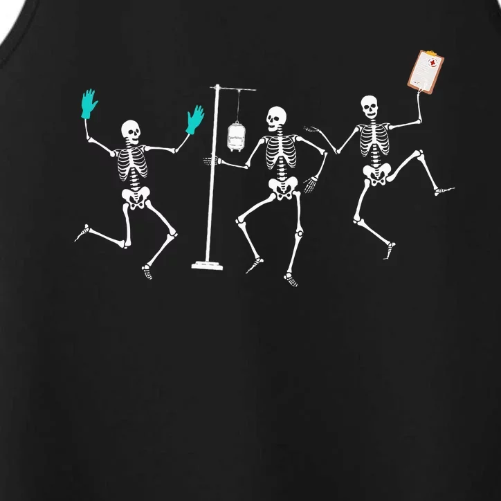 Nurse Skeleton Halloween Healthcare Crew Skeleton Performance Tank