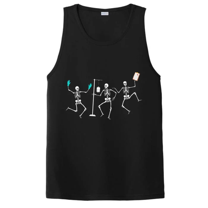 Nurse Skeleton Halloween Healthcare Crew Skeleton Performance Tank