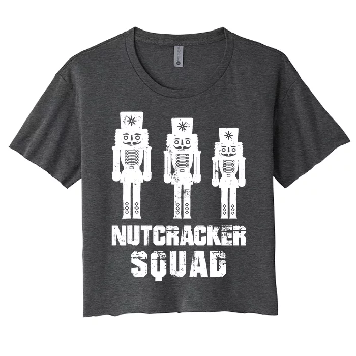 Nutcracker Squad Holiday Ballet Dance Matching Christmas Women's Crop Top Tee