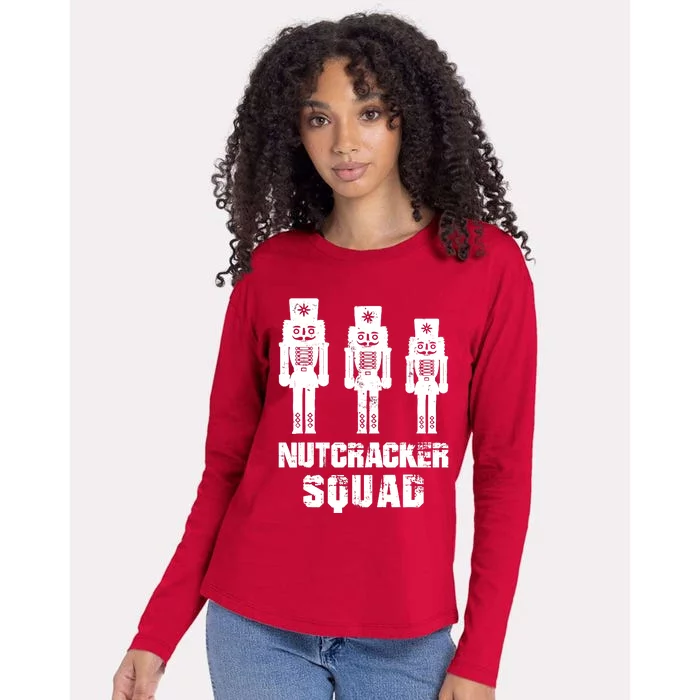 Nutcracker Squad Holiday Ballet Dance Matching Christmas Womens Cotton Relaxed Long Sleeve T-Shirt