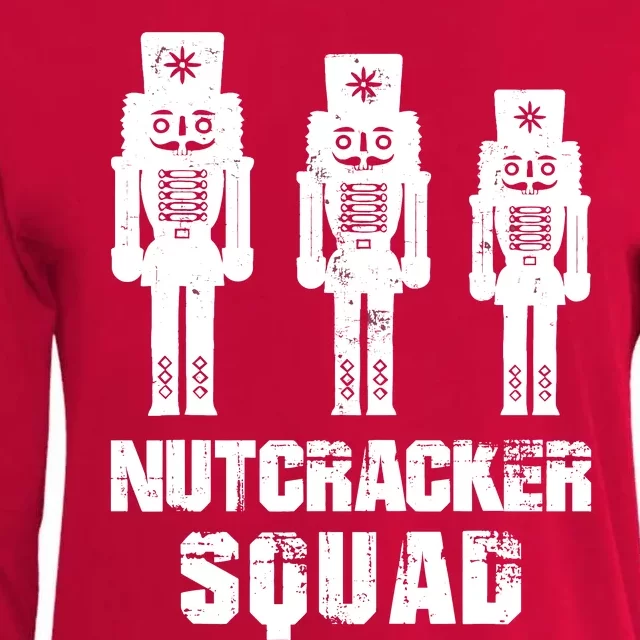 Nutcracker Squad Holiday Ballet Dance Matching Christmas Womens Cotton Relaxed Long Sleeve T-Shirt