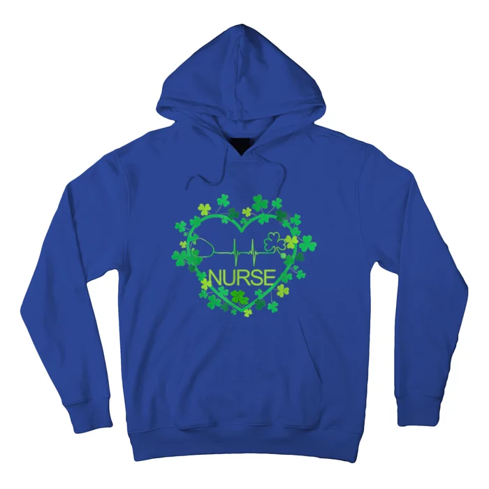 Nurse Stethoscope Heart Shamrock Irish Nurse St Patricks Day Gift Hoodie