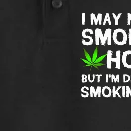 Not Smoking Hot But Definitely Smoking Pot  Weed Leaf Joke Dry Zone Grid Performance Polo