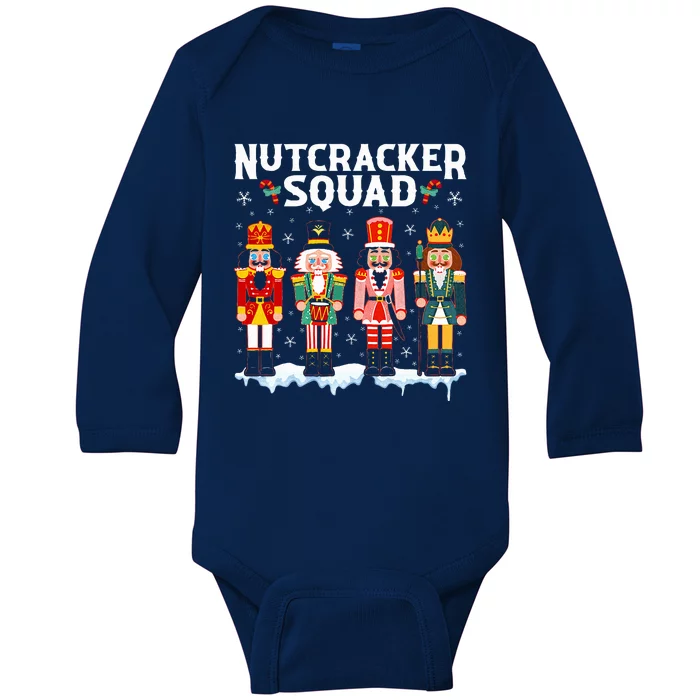 Nutcracker Squad Holiday Christmas Xmas pajama Baby Long Sleeve Bodysuit