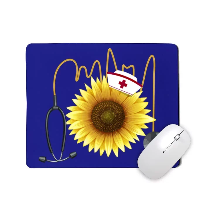 Nurse Sunflower Heartbeat Gift Design For Nurses Gift Mousepad