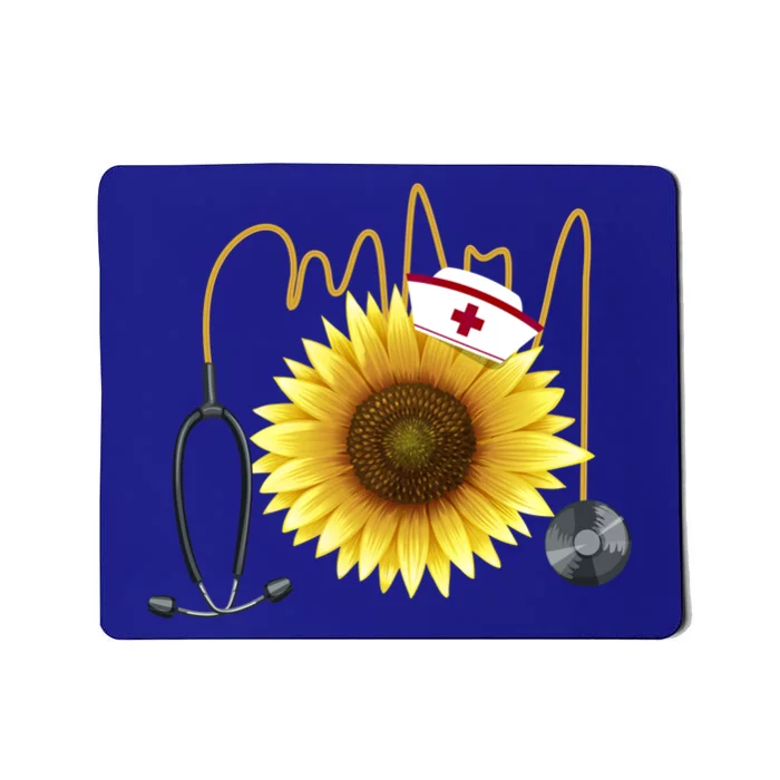 Nurse Sunflower Heartbeat Gift Design For Nurses Gift Mousepad