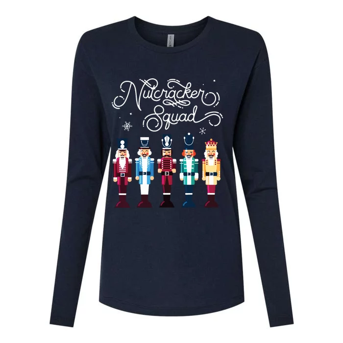 Nutcracker Squad Holiday Christmas Boy Girls Women Cute Womens Cotton Relaxed Long Sleeve T-Shirt