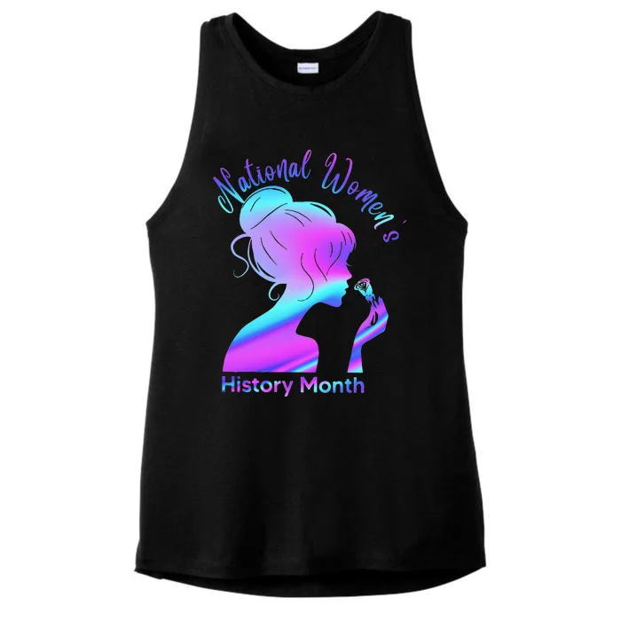 National 's History Month March Woman Ladies Tri-Blend Wicking Tank