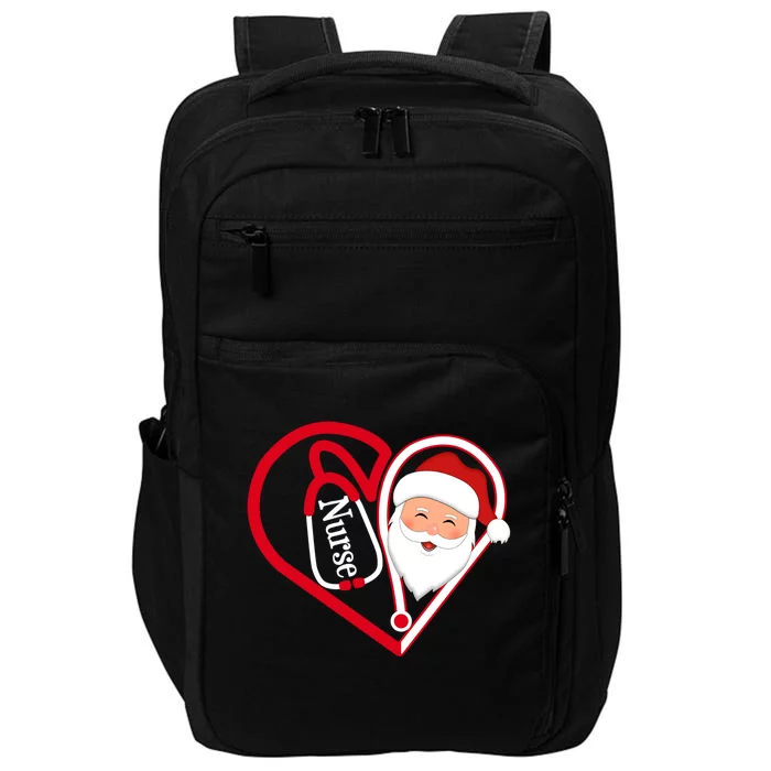 Nurse Stethoscope Heart Santa Claus Rn Lpn Nursing Christmas Cool Gift Impact Tech Backpack