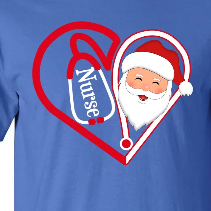 Nurse Stethoscope Heart Santa Claus Rn Lpn Nursing Christmas Cool Gift Tall T-Shirt