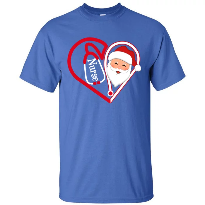 Nurse Stethoscope Heart Santa Claus Rn Lpn Nursing Christmas Cool Gift Tall T-Shirt