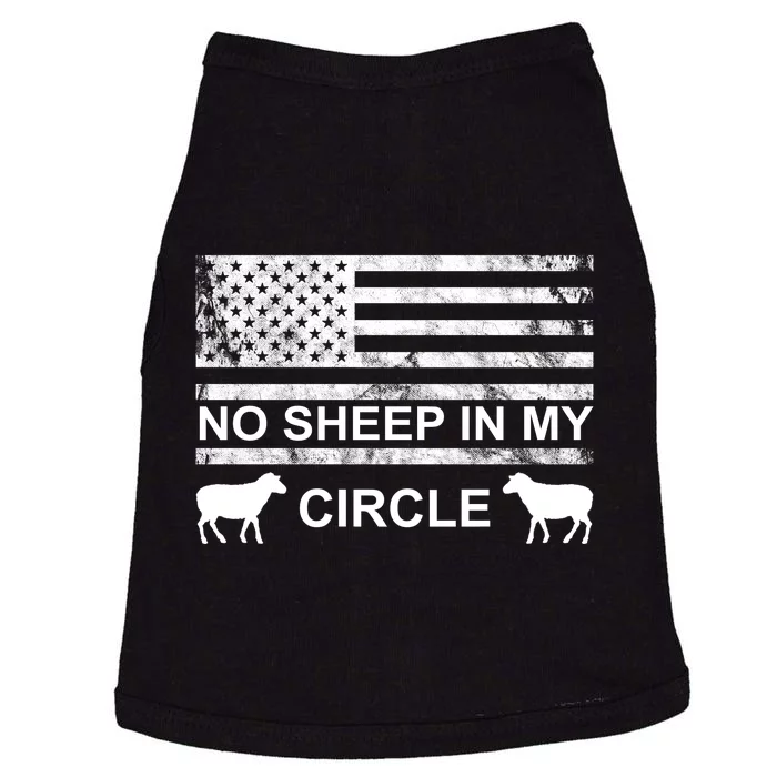 No Sheep In My Circle Vintage American Flag Doggie Tank