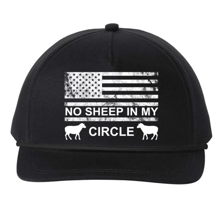 No Sheep In My Circle Vintage American Flag Snapback Five-Panel Rope Hat