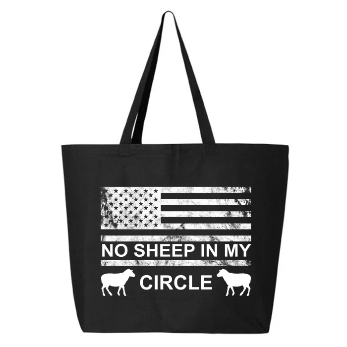 No Sheep In My Circle Vintage American Flag 25L Jumbo Tote