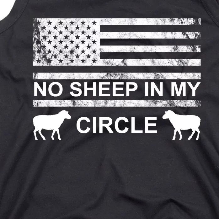 No Sheep In My Circle Vintage American Flag Tank Top