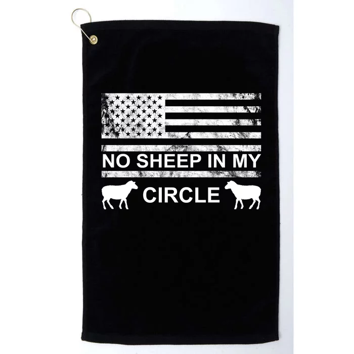 No Sheep In My Circle Vintage American Flag Platinum Collection Golf Towel