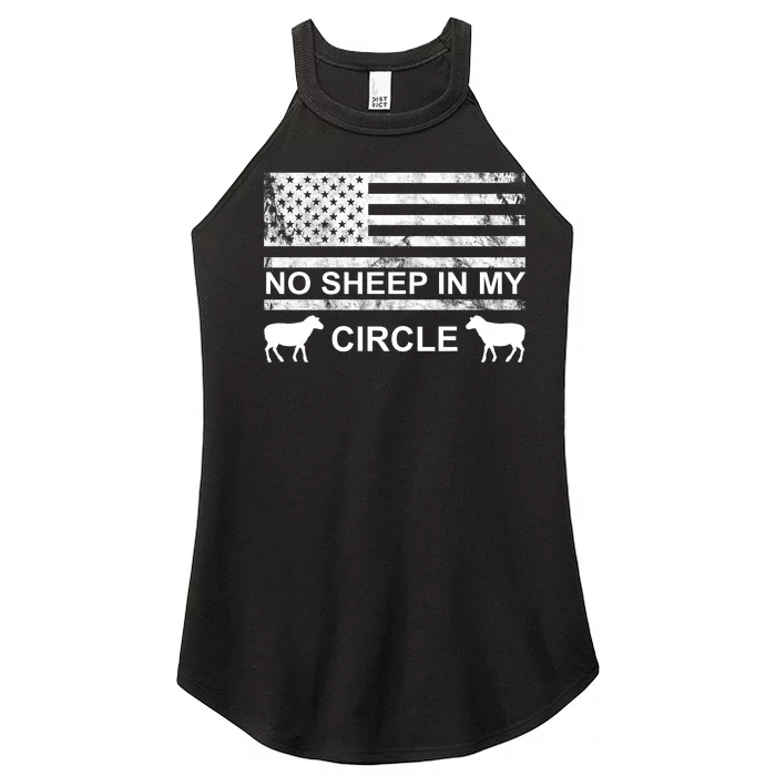 No Sheep In My Circle Vintage American Flag Women’s Perfect Tri Rocker Tank