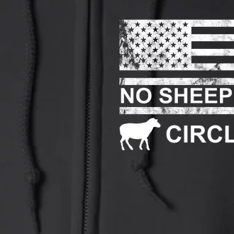 No Sheep In My Circle Vintage American Flag Full Zip Hoodie