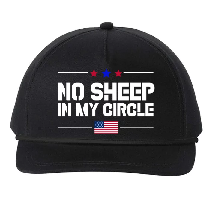 No Sheep In My Circle USA American Flag Logo Snapback Five-Panel Rope Hat