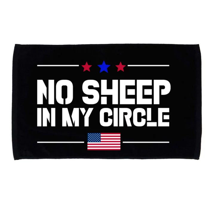 No Sheep In My Circle USA American Flag Logo Microfiber Hand Towel