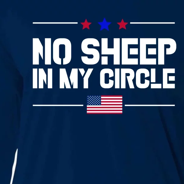 No Sheep In My Circle USA American Flag Logo Cooling Performance Long Sleeve Crew