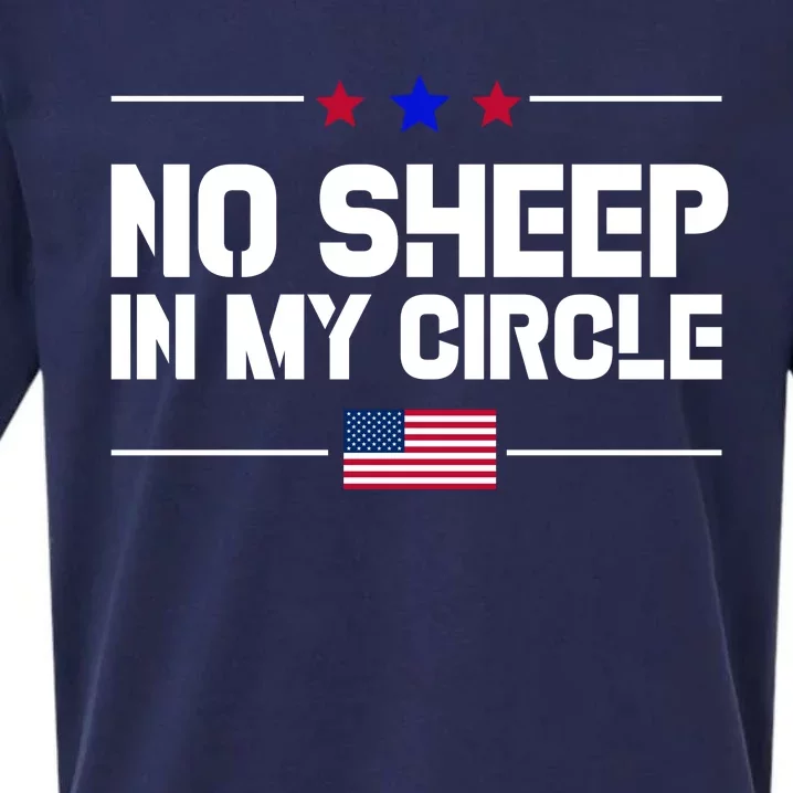 No Sheep In My Circle USA American Flag Logo Sueded Cloud Jersey T-Shirt