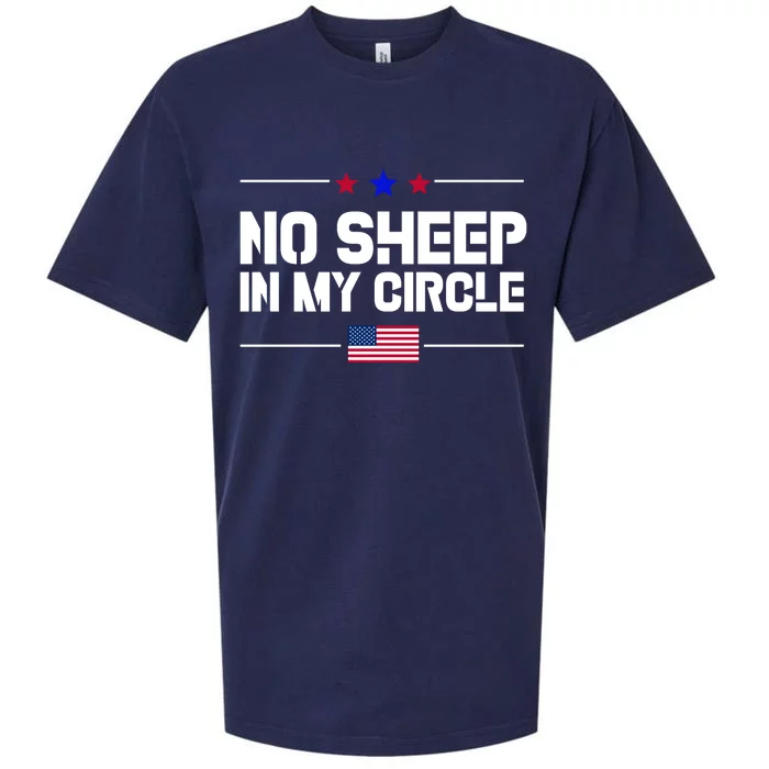 No Sheep In My Circle USA American Flag Logo Sueded Cloud Jersey T-Shirt