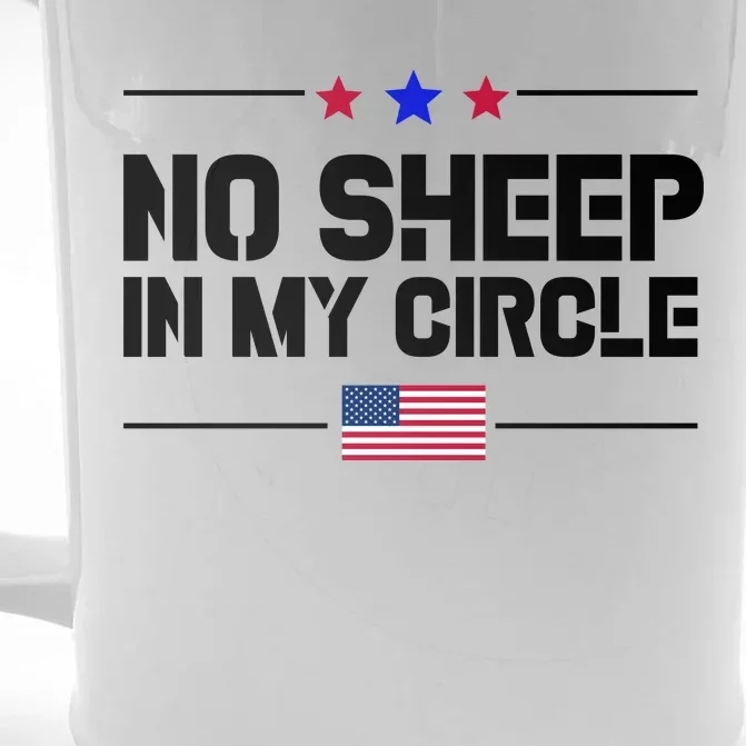 No Sheep In My Circle USA American Flag Logo Front & Back Beer Stein