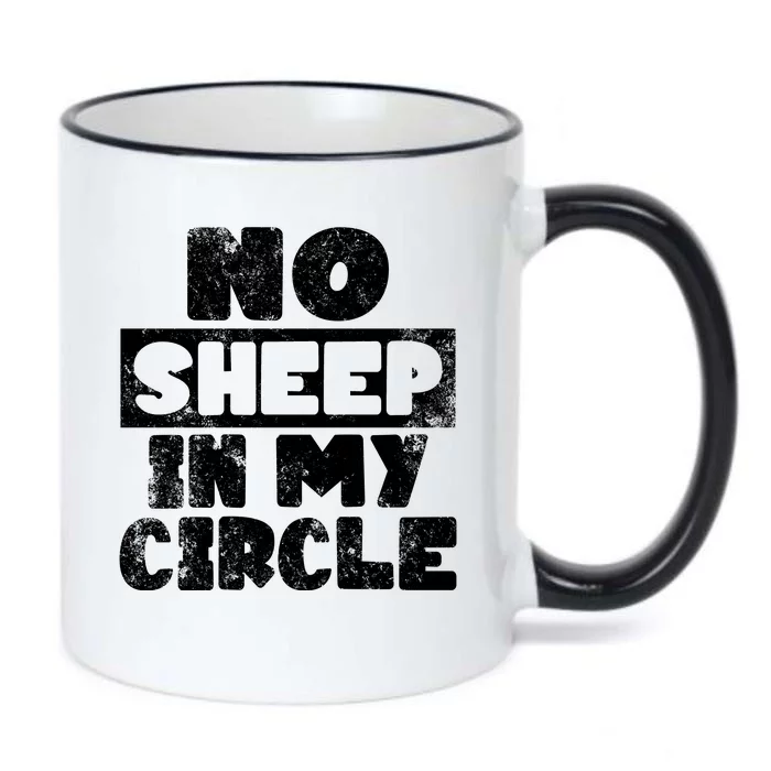 No Sheep In My Circle Distressed Black Color Changing Mug