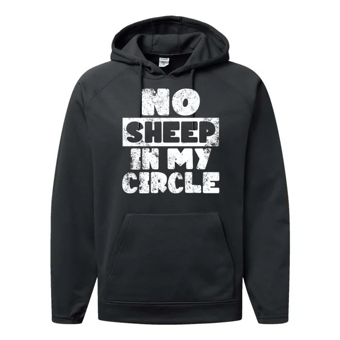 No Sheep In My Circle Distressed Performance Fleece Hoodie