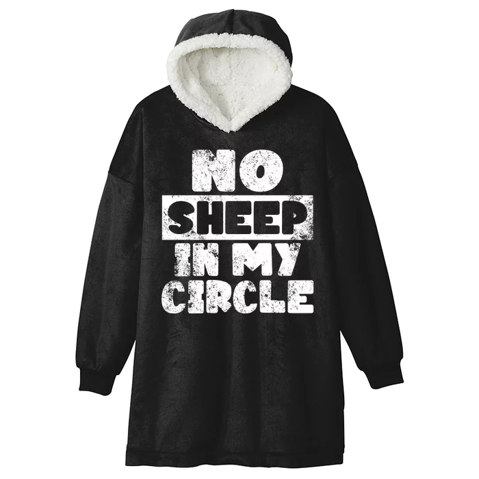 No Sheep In My Circle Distressed Hooded Wearable Blanket