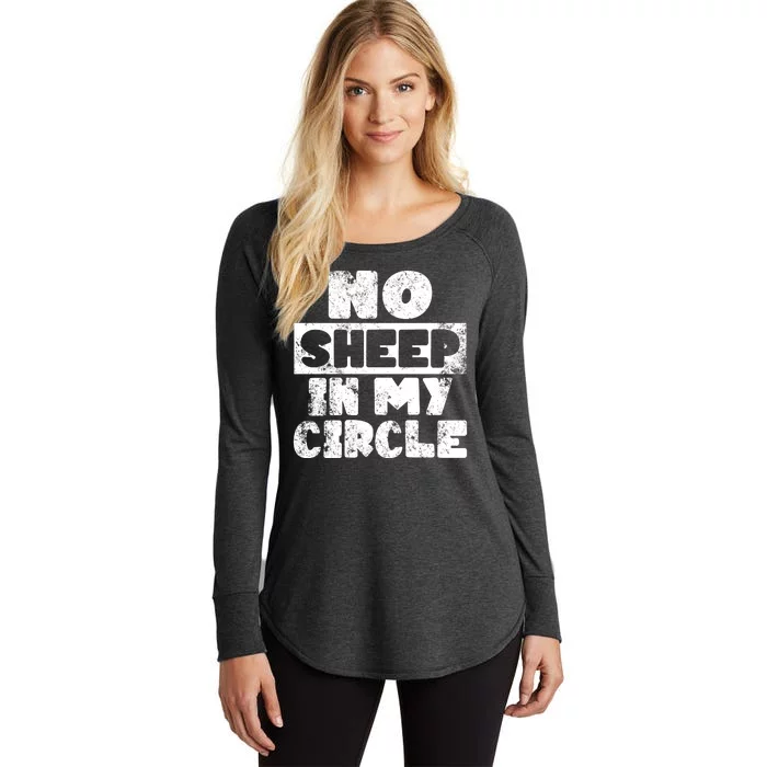 No Sheep In My Circle Distressed Women's Perfect Tri Tunic Long Sleeve Shirt