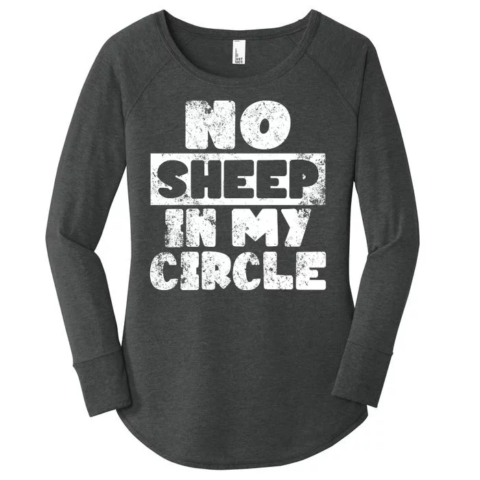 No Sheep In My Circle Distressed Women's Perfect Tri Tunic Long Sleeve Shirt