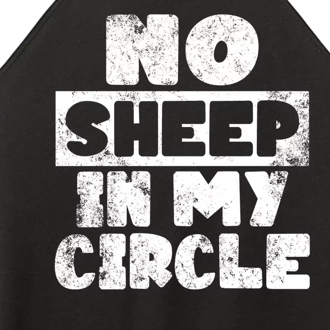 No Sheep In My Circle Distressed Women’s Perfect Tri Rocker Tank