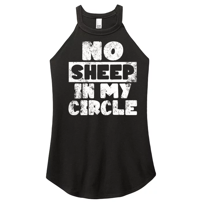 No Sheep In My Circle Distressed Women’s Perfect Tri Rocker Tank