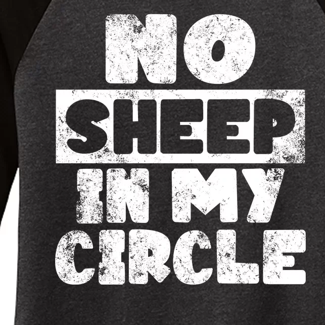 No Sheep In My Circle Distressed Women's Tri-Blend 3/4-Sleeve Raglan Shirt